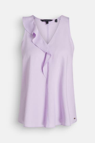 ARMANI EXCHANGE Leinenmix-Top flieder