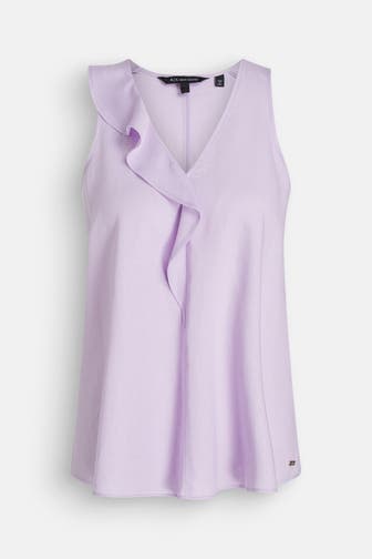 ARMANI EXCHANGE Leinenmix-Top flieder