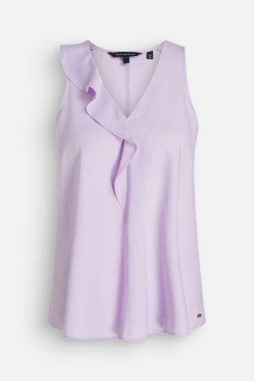 ARMANI EXCHANGE - Leinenmix-Top flieder