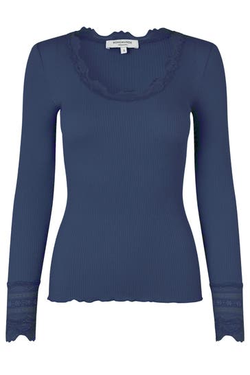 ROSEMUNDE Seidenmix-Longsleeve azurblau
