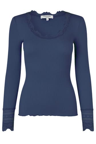ROSEMUNDE Seidenmix-Longsleeve azurblau