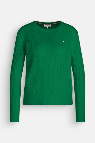 TOMMY HILFIGER Strickpullover dunkelgrün