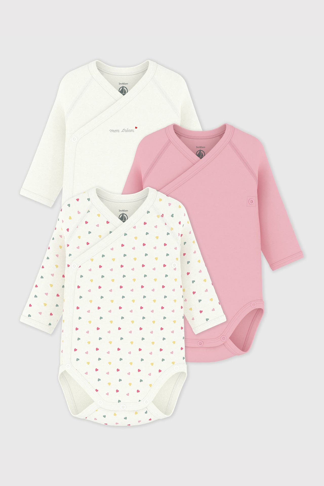 PETIT BATEAU 3er- Pack Bodies mehrfarbig, Bild 1