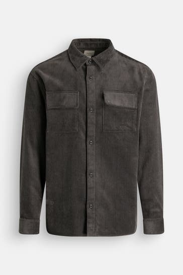 CALVIN KLEIN Cordhemd anthrazit