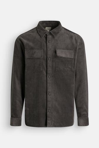 CALVIN KLEIN Cordhemd anthrazit