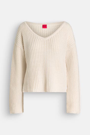 HUGO Strickpullover 'Scubed' creme