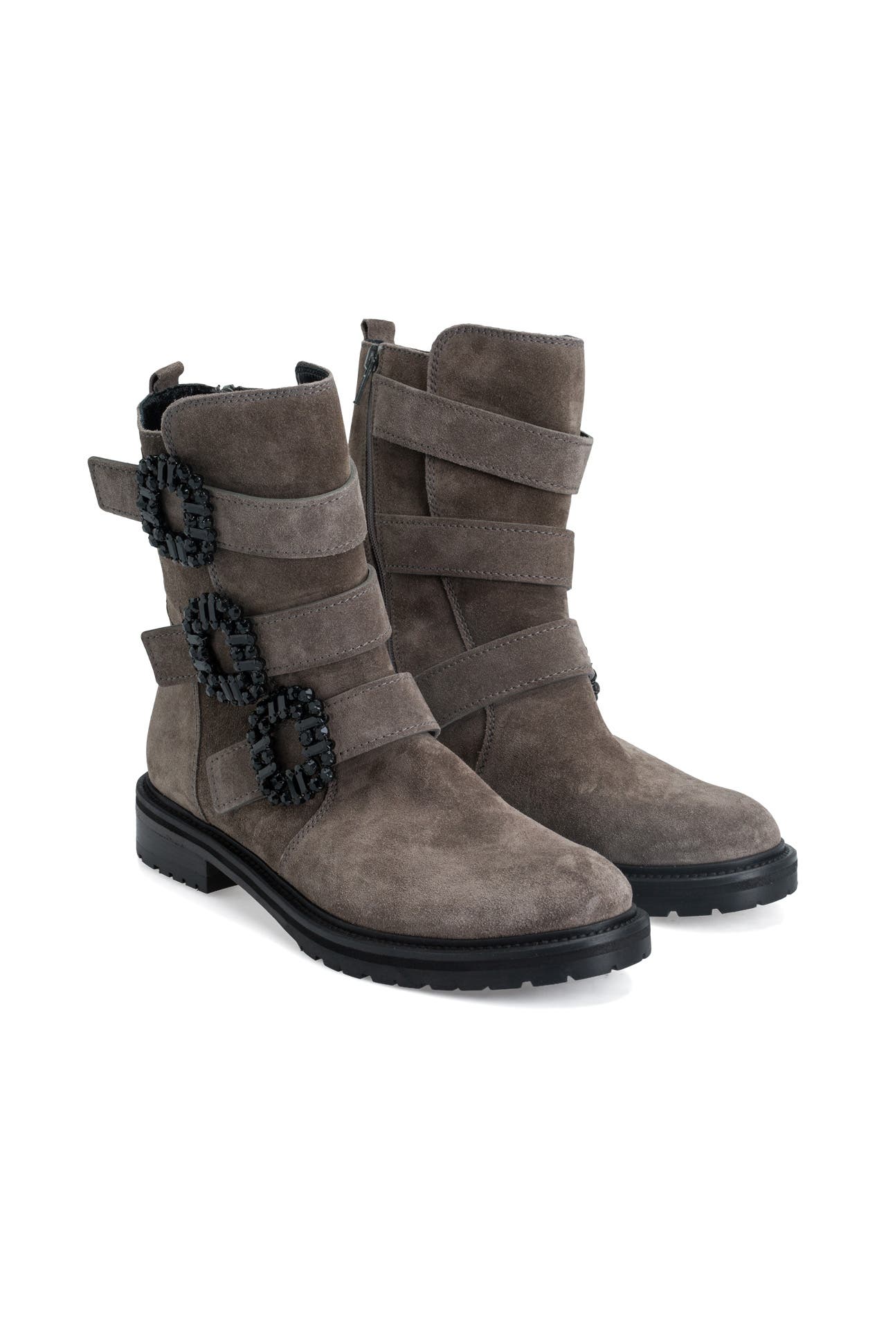 Biker boots taupe sales