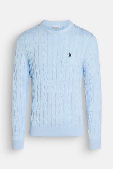 U.S. POLO ASSN. Strickpullover hellblau