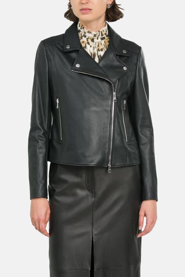 BOSS Lederjacke 'Sajuana' schwarz