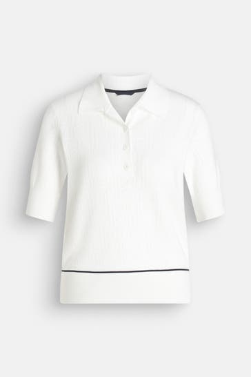 BOGNER Strick-Polo-Shirt 'Maia' weiß