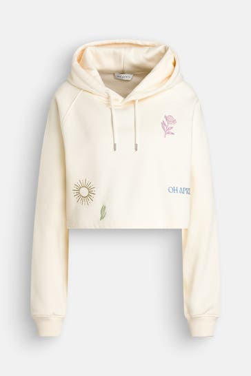 OH APRIL Hoodie 'Scribble' ecru