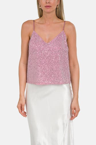 NEO NOIR Pailletten-Top rosa