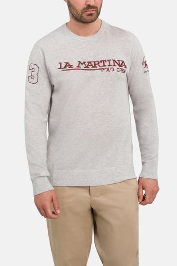 LA MARTINA Strickpullover hellgrau