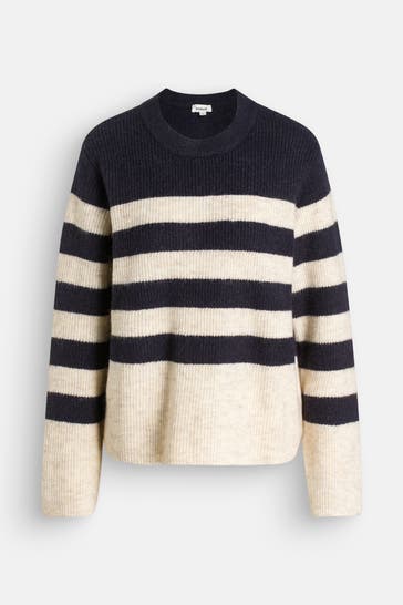 SOAKED Strickpullover nachtblau gestreift