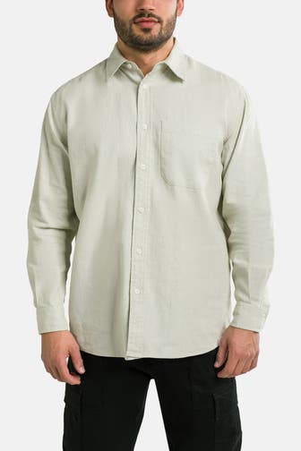 WOODBIRD Leinenmix-Hemd grün