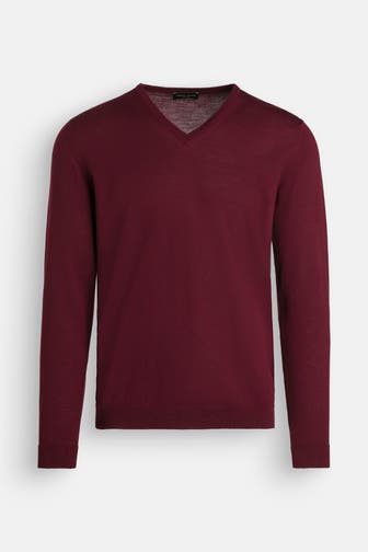 ROBERTO COLLINA Merinopullover bordeaux