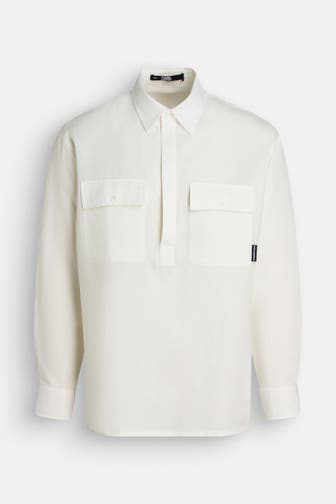 KARL LAGERFELD Leinenmix-Hemd Regular Fit
