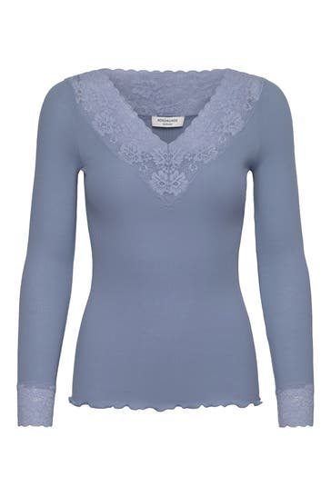ROSEMUNDE Spitzenshirt taubenblau