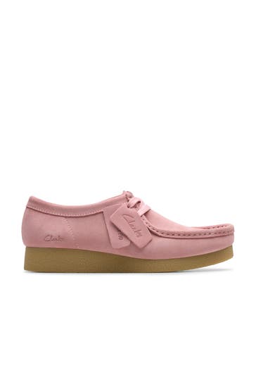 CLARKS Lederschnürer 'Wallabee' rosa Regular Fit