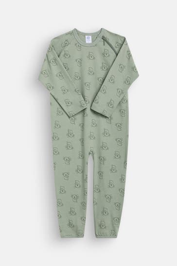 SANETTA Strampler grün gemustert