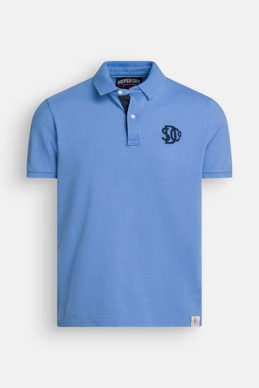 SUPERDRY Polo-Shirt blau