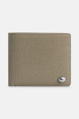 DIESEL Ledergeldbörse 'Fold Coin' beige
