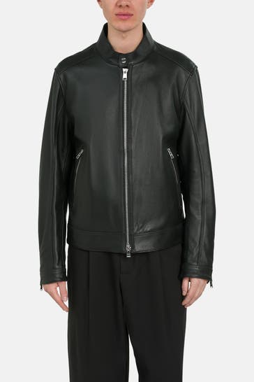 BOSS Lederjacke 'Mansell' schwarz