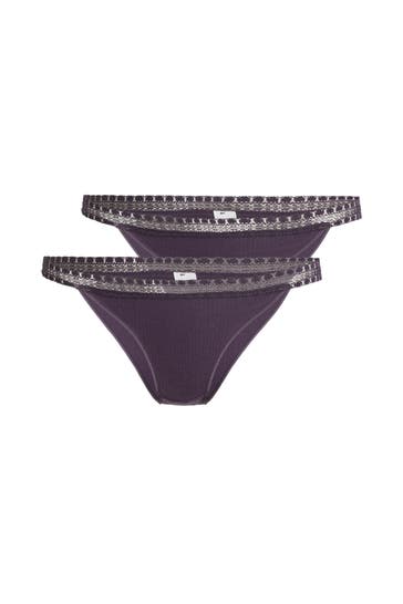 SLOGGI 2er-Pack Strings dunkellila