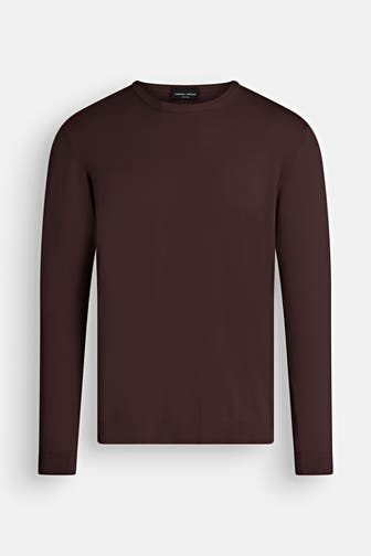 ROBERTO COLLINA Strickpullover dunkelbraun