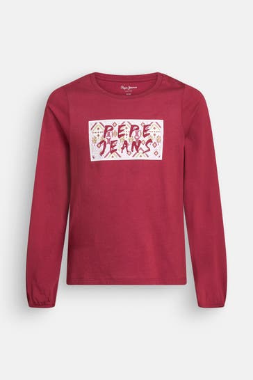 PEPE JEANS Longsleeve 'Saula' rot