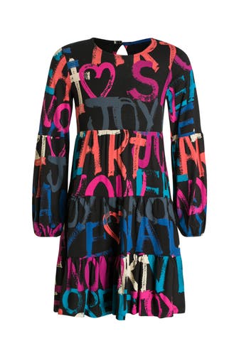 DESIGUAL Jerseykleid schwarz gemustert