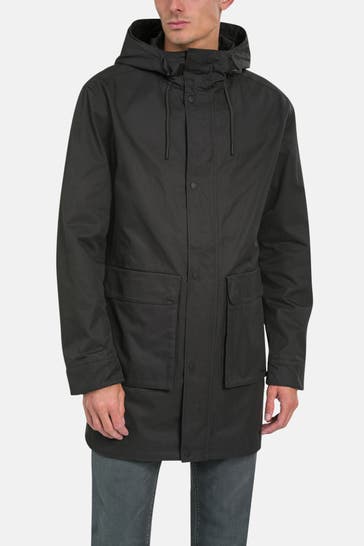 KNOWLEDGE COTTON APPAREL Regenmantel dunkelgrau