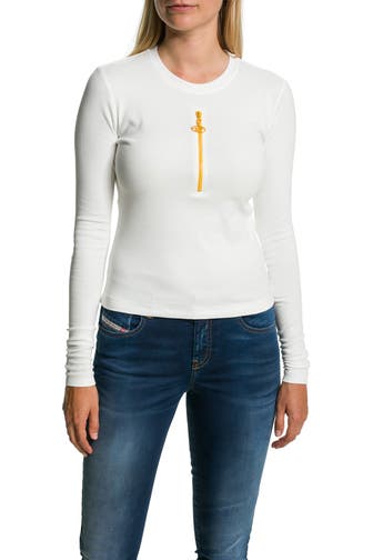 DIESEL Longsleeve 'Vazy' weiß