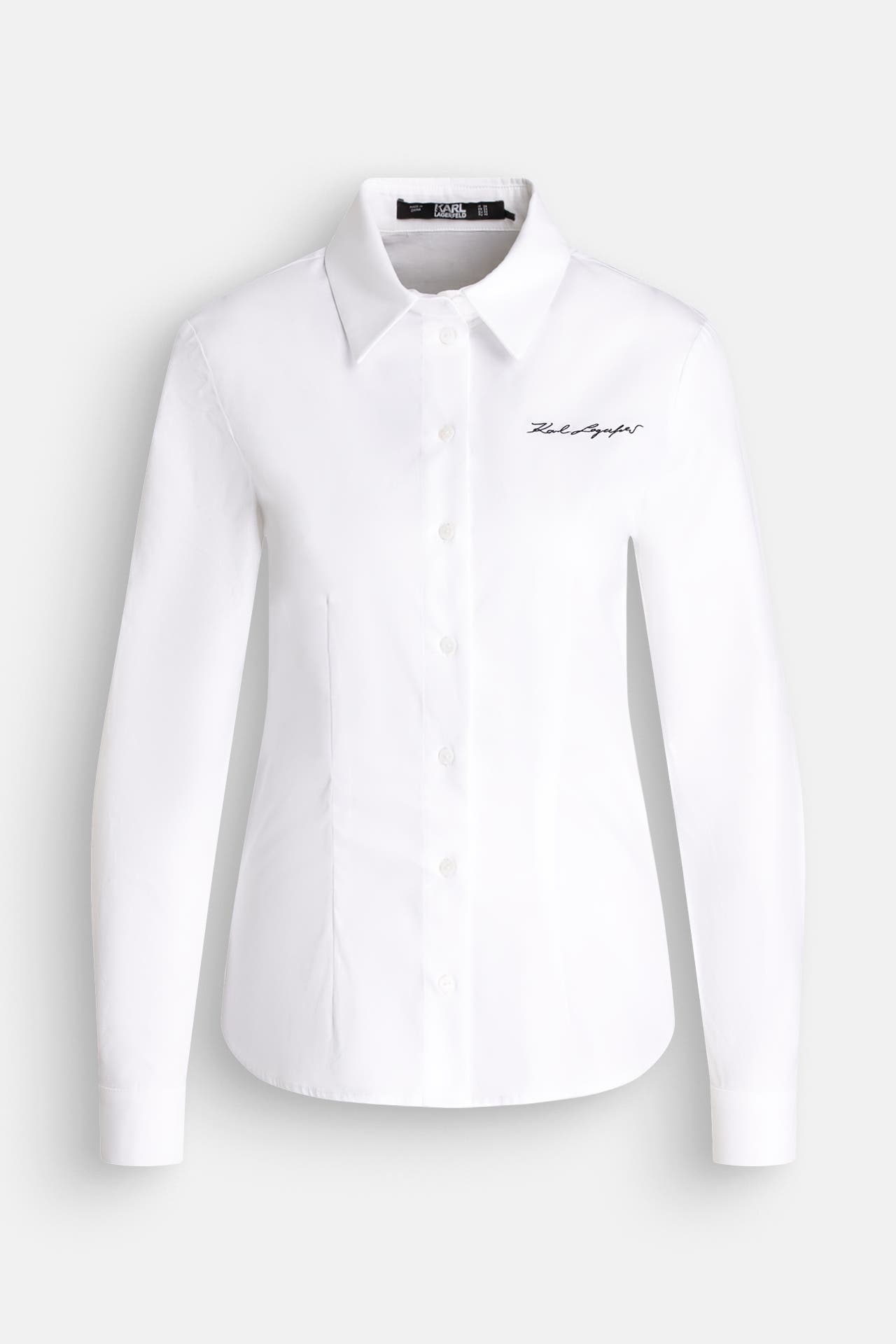 KARL LAGERFELD Bluse 'Signature Poplin' weiß, Bild 1