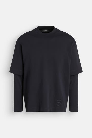 EMPORIO ARMANI Layer-Longsleeve nachtblau