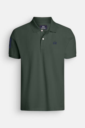 LA MARTINA Polo-Shirt tannengrün