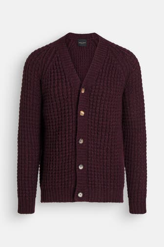 ROBERTO COLLINA Strickjacke weinrot