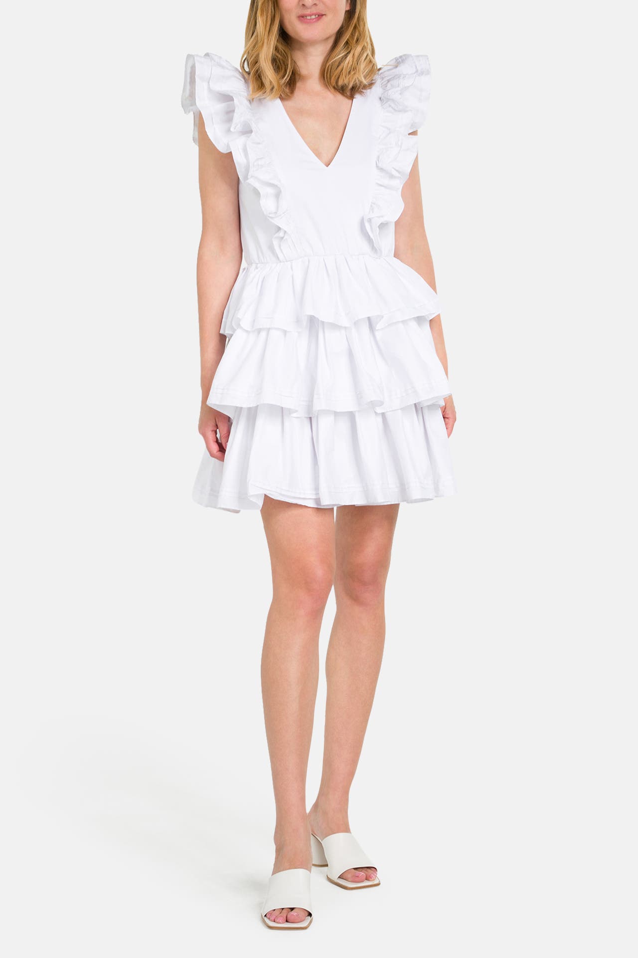 CLAIRE LUISE Volantkleid weiß, Bild 1