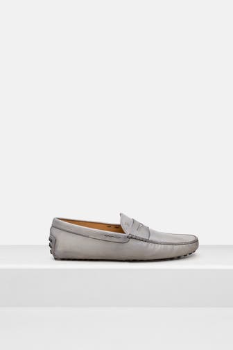 TOD'S Leder-Mokassins grau
