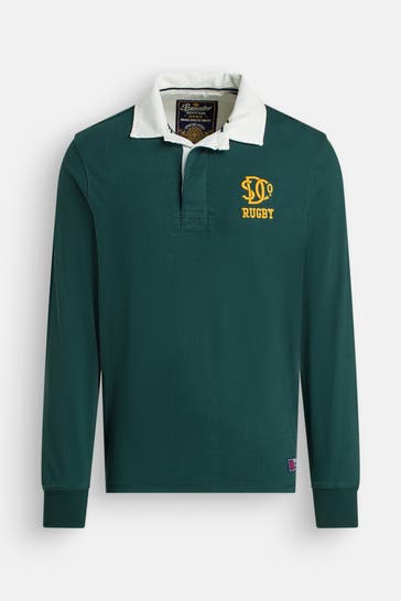 SUPERDRY Langarm-Polo tannengrün