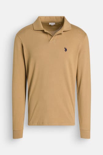 U.S. POLO ASSN. Langarm-Polo hellbraun