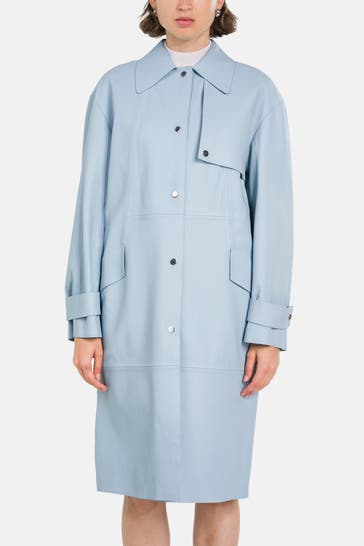 BOSS Ledermantel 'Sondeli' taubenblau