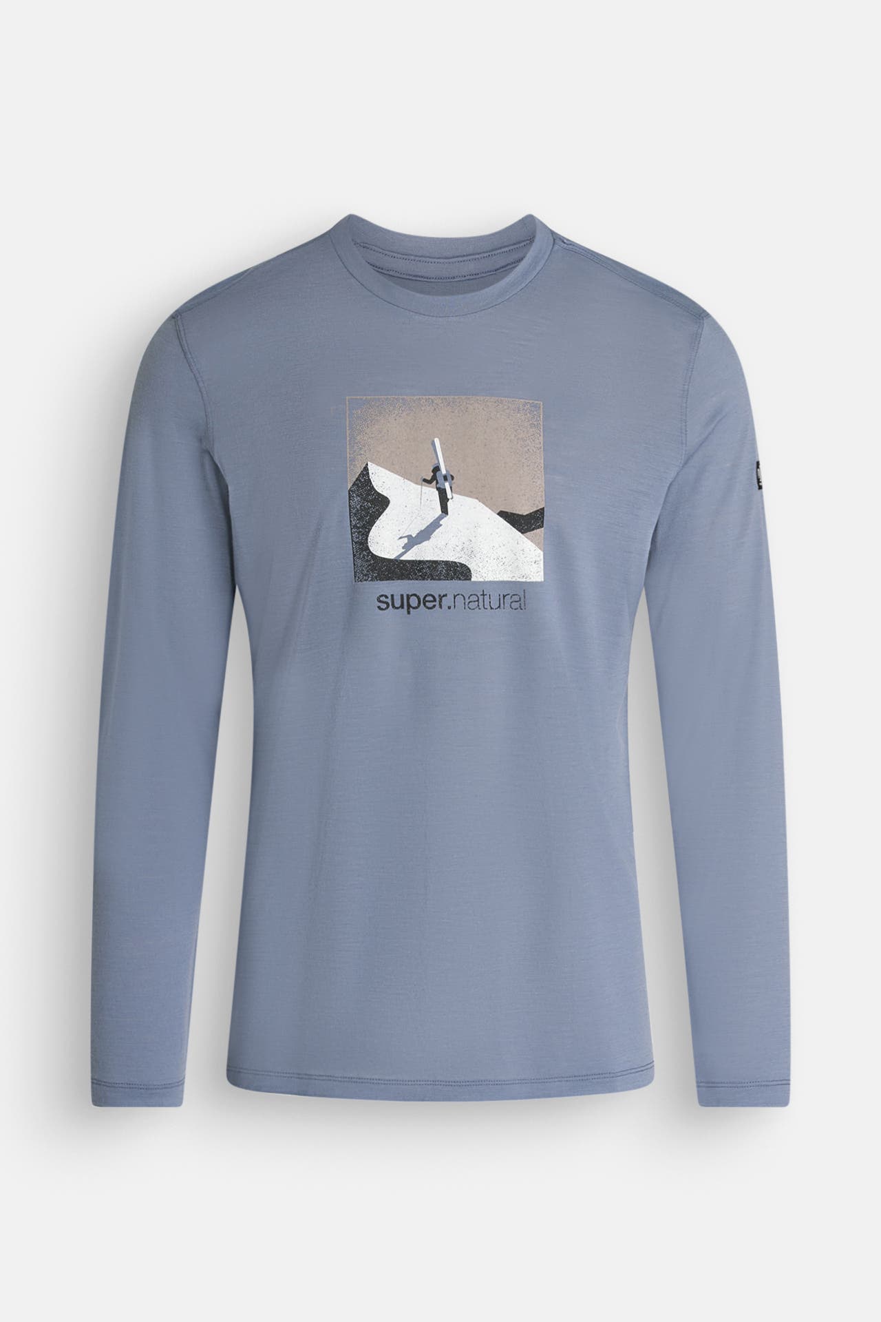 SUPER.NATURAL Wollmix-Longsleeve taubenblau, Bild 1