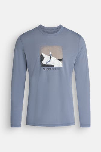 SUPER.NATURAL Wollmix-Longsleeve taubenblau
