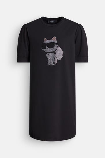 KARL LAGERFELD Jerseykleid schwarz