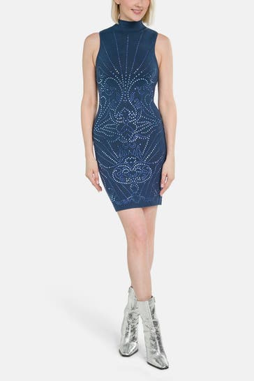 GUESS Strickkleid azurblau