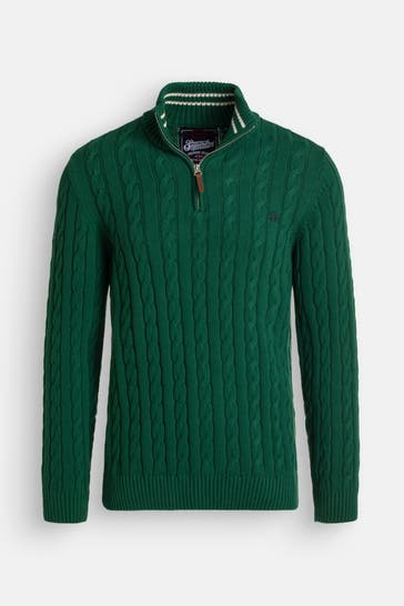 SUPERDRY Strick-Troyer dunkelgrün