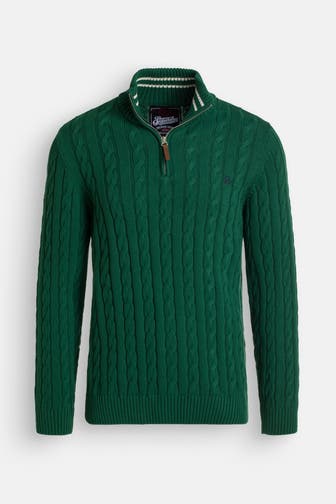 SUPERDRY Strick-Troyer dunkelgrün