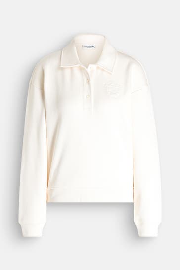 LACOSTE Langarm-Polo creme