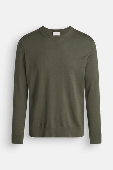CALVIN KLEIN Wollpullover dunkelgrün